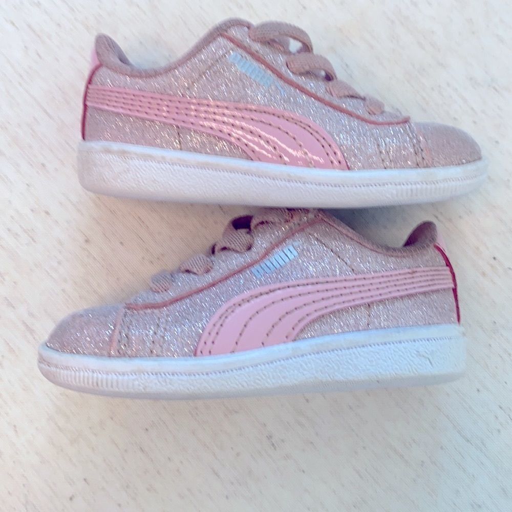 Baby Girl Pink Sparkly Puma Shoes - Picture 6 of 6